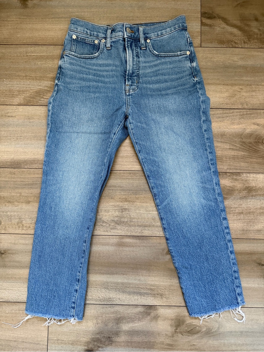 Madewell Medium Blue Cropped High-Rise Jeans